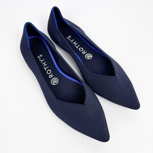 Rothy’s The Point Knit Pointed Toe Flats in Deep Navy Size 9